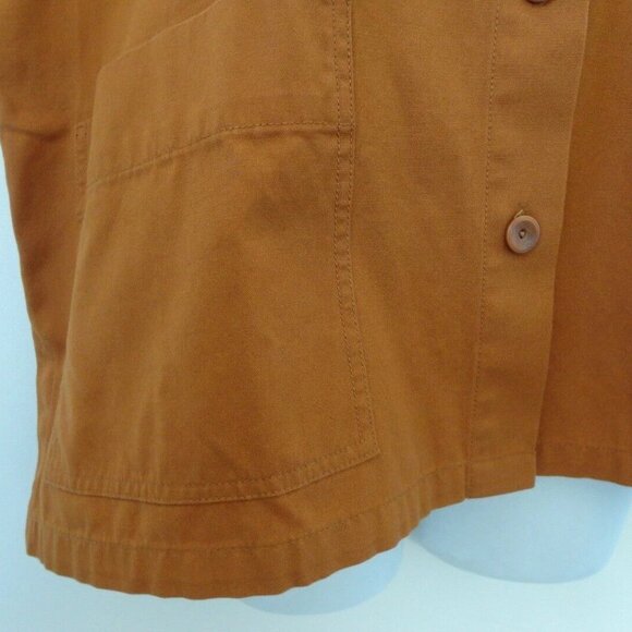 NWT EILEEN FISHER Musk Yellow Organic Cotton Mandarin Collar Jacket Large - Picture 5 of 7